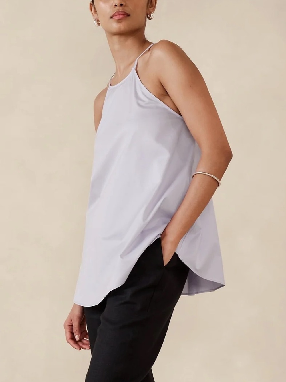 NWT BANANA REPUBLIC Light Purple Poplin Trapeze Tank Top